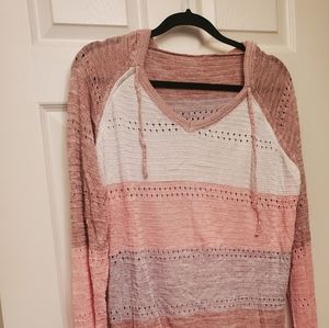 Colorblock v-neck sweater hoodie